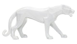 Fehér párduc szobor modern stílusban 70X18X32,5 cm Dekorációs figura Mauro Ferretti