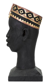 Afrikai törzsi fej szobor – fekete-arany 25X25X56 cm Dekorációs figura Mauro Ferretti