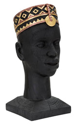 Afrikai törzsi fej szobor – fekete-arany 25X25X56 cm Dekorációs figura Mauro Ferretti