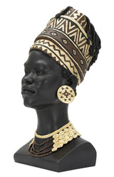 Afrikai törzsi nő szobor – fekete-arany 21,5X27,5X45 cm Dekorációs figura Mauro Ferretti