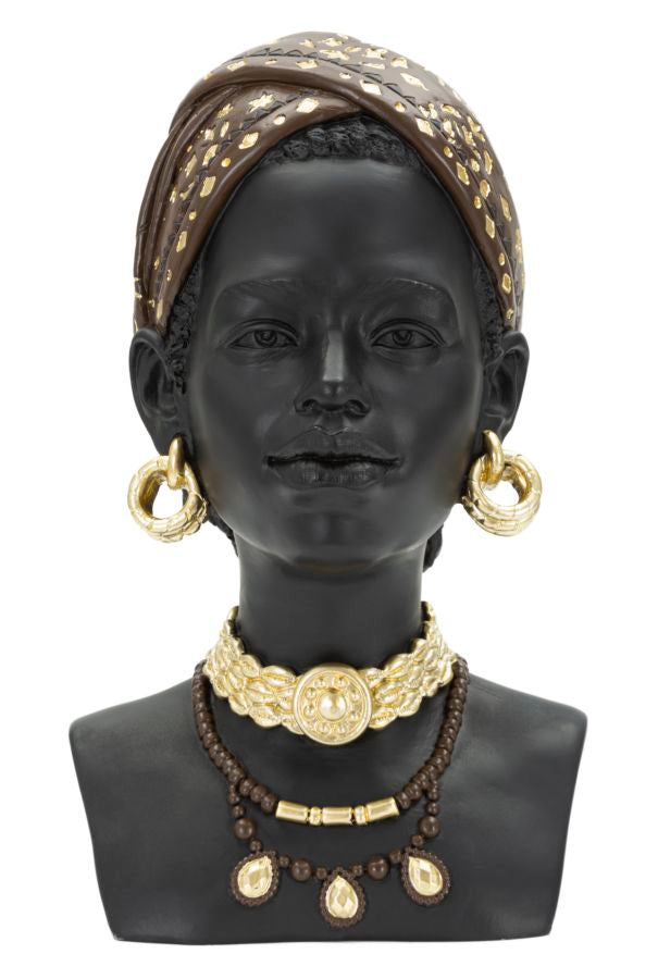 African Princess – női afrikai szobor 19X18,5X30 cm Dekorációs figura Mauro Ferretti