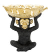 Golden Monkey Bowl – arany tálas majom szobor 25,2X21X24 cm Dekorációs figura Mauro Ferretti