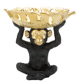 Golden Monkey Bowl – arany tálas majom szobor 25,2X21X24 cm Dekorációs figura Mauro Ferretti