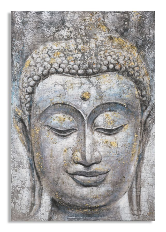 Buddha Falikép Arany Részletekkel – Spirituális Vászonkép 80×120 cm Falikép Mauro Ferretti