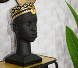 Afrikai törzsi fej szobor – fekete-arany 25X25X56 cm Dekorációs figura Mauro Ferretti