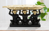Monkey Leaf Bowl – arany leveles tál tartó majmokkal 43X15,7X20 cm Dekorációs figura Mauro Ferretti