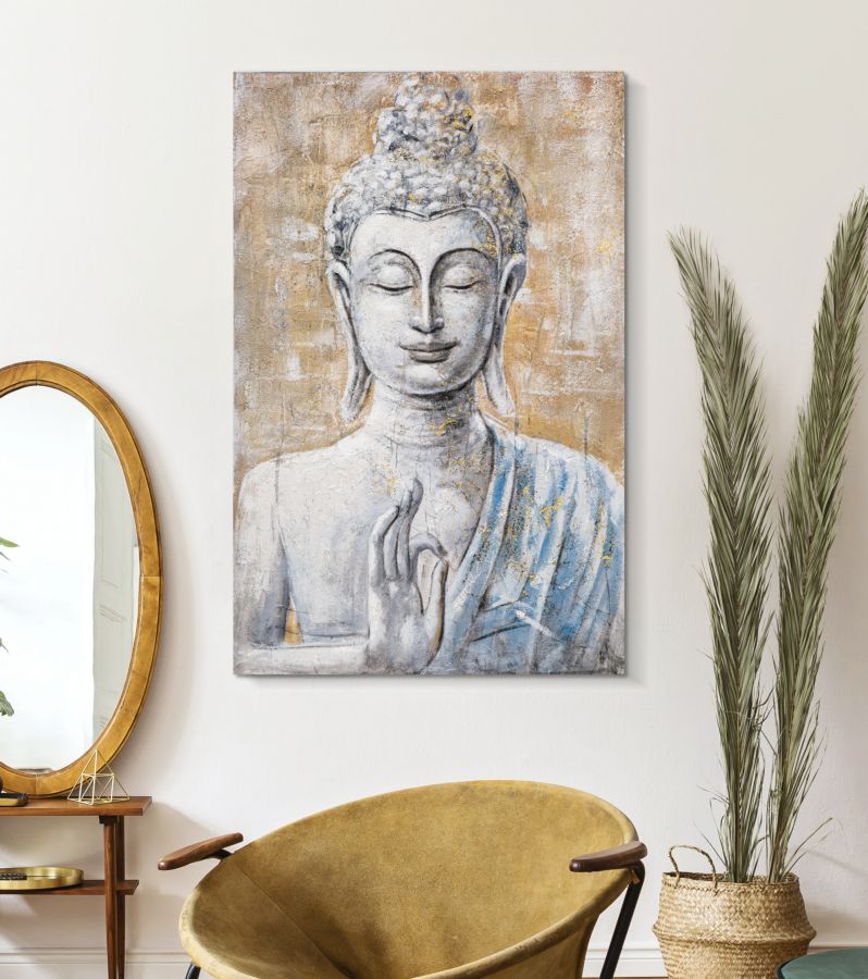 Buddha Falikép Világos Háttérrel – Vászonkép 80×120 cm Falikép Mauro Ferretti