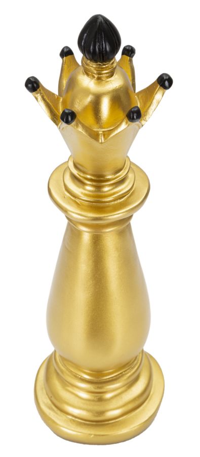Royal Gold – királynő sakkfigura szobor fekete részletekke Ø 12,5X38,5 cm Dekorációs figura Mauro Ferretti