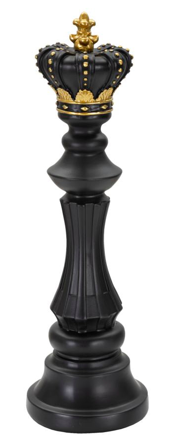 Fekete aramy király sakkfigura dekoráció Ø 13X40,5 cm Dekorációs figura Mauro Ferretti