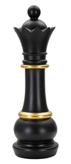 Royal Queen Black – fekete-arany királynő sakk dekoráció Ø 15X50 cm Dekorációs figura Mauro Ferretti