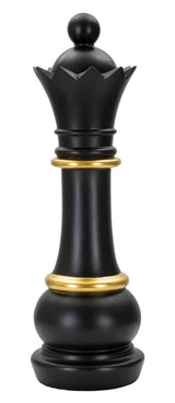 Royal Queen Black – fekete-arany királynő sakk dekoráció Ø 15X50 cm Dekorációs figura Mauro Ferretti