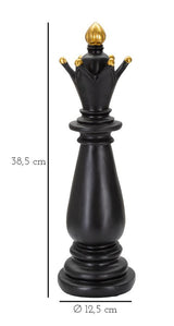 Queen’s Move – fekete-arany sakkfigura dekoráció Ø 12,5X38,5 cm Dekorációs figura Mauro Ferretti