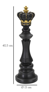 Fekete aramy király sakkfigura dekoráció Ø 13X40,5 cm Dekorációs figura Mauro Ferretti