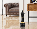 Royal Queen Black – fekete-arany királynő sakk dekoráció Ø 15X50 cm Dekorációs figura Mauro Ferretti