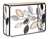 Nature Line modern levélmintás konzolasztal fekete fém vázzal 108x37x80 cm Konzolasztal Mauro Ferretti