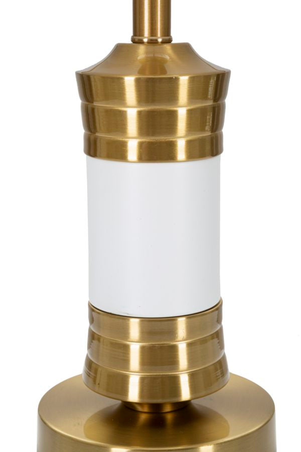 Column asztali lámpa – fehér-arany fém talp, fehér ernyő, 52 cm Mauro Ferretti