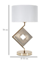 Modern Diamant asztali lámpa – arany fém talp, fehér ernyő, 56 cm Mauro Ferretti