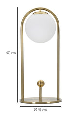 Globe minimal asztali lámpa – arany keret, üveggömb búra, 47 cm Mauro Ferretti