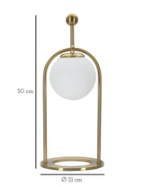 Globe minimal asztali lámpa – arany keret, üveggömb búra, Ø 21X50 Mauro Ferretti