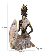 Afrikai harcosnő szobor dekoráció 13,5X9X24,5 cm Dekorációs figura Mauro Ferretti