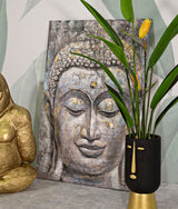 Buddha Falikép Arany Részletekkel – Spirituális Vászonkép 80×120 cm Falikép Mauro Ferretti