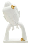 Zen büszt szobor fehér-arany díszítéssel 21,5X13X36 cm Dekorációs figura Mauro Ferretti