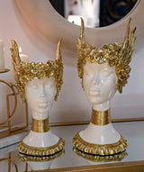 Golden Crown női büszt dekoráció szobor 15X14,5X32 cm Dekorációs figura Mauro Ferretti