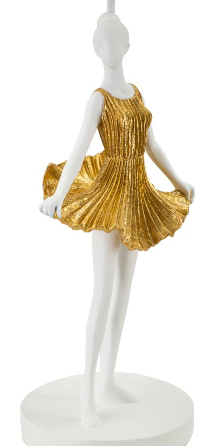 Balerina asztali lámpa – fehér-arany szobor talp, fehér ernyő, 90,5 cm Mauro Ferretti