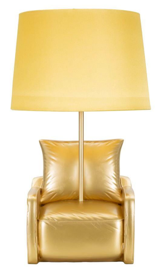 Fotel design asztali lámpa – arany szobor talp, arany ernyő, 46 cm Mauro Ferretti
