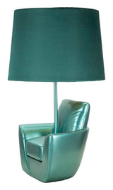 Fotel asztali lámpa – zöld szobor talp, zöld ernyő, 43 cmTURQUOISE CM Ø 26X43 Mauro Ferretti