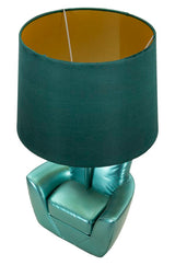 Fotel asztali lámpa – zöld szobor talp, zöld ernyő, 43 cmTURQUOISE CM Ø 26X43 Mauro Ferretti