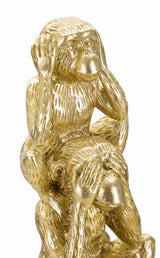 Golden Wise Monkeys – Három bölcs majom szobor dekoráció 10,5X30 cm Dekorációs figura Mauro Ferretti