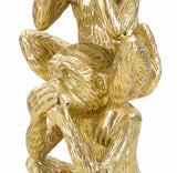 Golden Wise Monkeys – Három bölcs majom szobor dekoráció 10,5X30 cm Dekorációs figura Mauro Ferretti