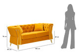 Modern Kanapé EMY MUSTARD párnákkal 162X83X76 cm Kanapé Mauro Ferretti
