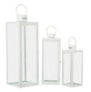 Modern fehér színű lámpás készlet – 3 db 22X22X66-18X18X49,5-14X14X39 cm Dekorációs figura Mauro Ferretti