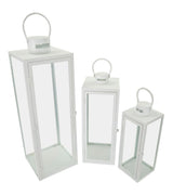 Modern fehér színű lámpás készlet – 3 db 22X22X66-18X18X49,5-14X14X39 cm Dekorációs figura Mauro Ferretti
