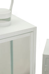Modern fehér színű lámpás készlet – 3 db 22X22X66-18X18X49,5-14X14X39 cm Dekorációs figura Mauro Ferretti