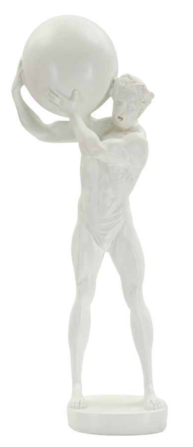 Atlas klasszikus fehér görög stílusú szobor 18X12,5X50 cm Dekorációs figura Mauro Ferretti