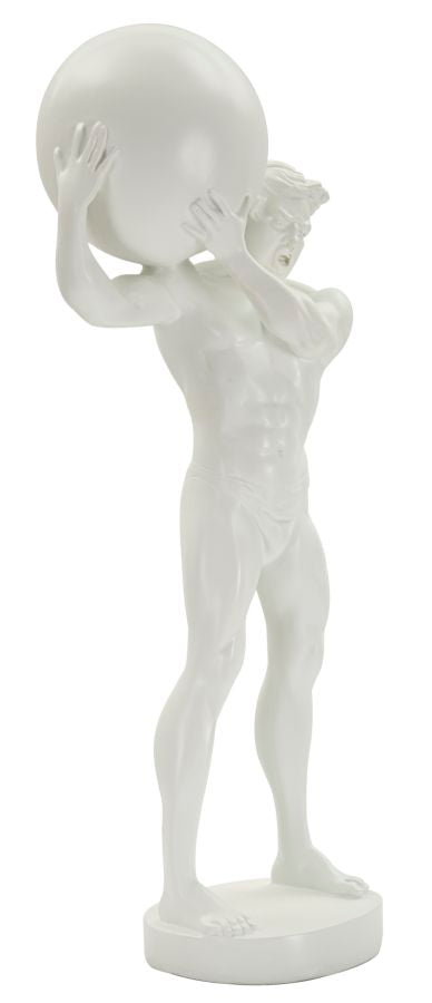 Atlas klasszikus fehér görög stílusú szobor 18X12,5X50 cm Dekorációs figura Mauro Ferretti
