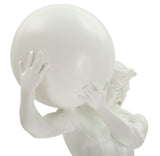 Atlas klasszikus fehér görög stílusú szobor 18X12,5X50 cm Dekorációs figura Mauro Ferretti