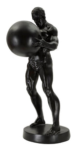 Atlas klasszikus fekete görög stílusú szobor 18,5X20,5X43,5 cm Dekorációs figura Mauro Ferretti