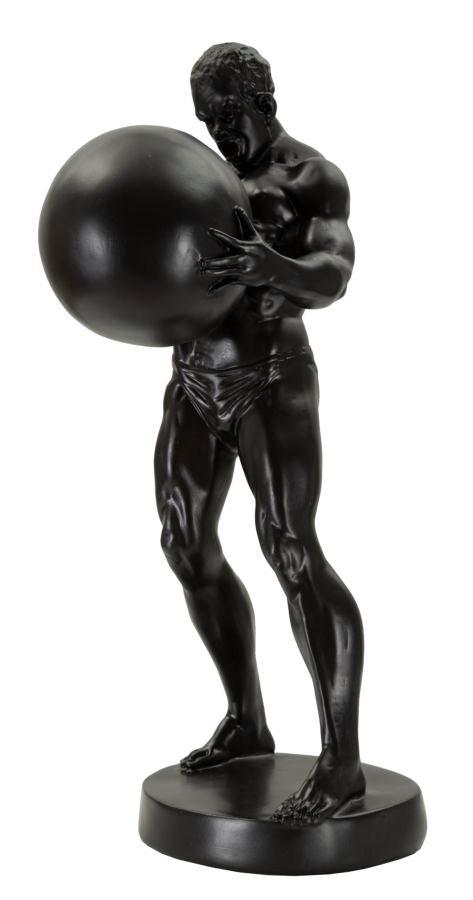 Atlas klasszikus fekete görög stílusú szobor 18,5X20,5X43,5 cm Dekorációs figura Mauro Ferretti
