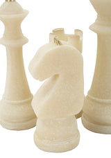 Dekor sakkfigura szett fehér színben 8 db szett Ø 4,4X9,2-4,3X13,3-5X16-X4,5X10,3 cm Dekorációs figura Mauro Ferretti