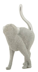 Modern ezüst macska szobor – 17,5x9x26 cm Dekorációs figura Mauro Ferretti