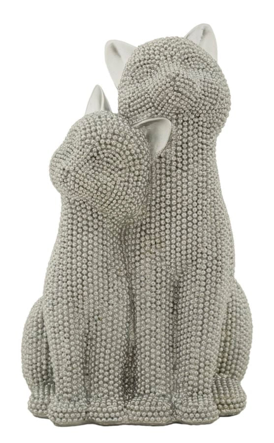 Ezüst cicapár szobor – 13x10x21 cm Dekorációs figura Mauro Ferretti