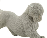 Modern Ezüst gyöngyös párduc szobor 32X9X11 cm Dekorációs figura Mauro Ferretti