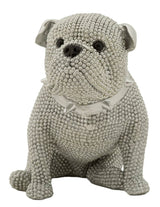Ezüst gyöngyös bulldog dekoráció 17X11X14 cm Dekorációs figura Mauro Ferretti