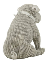 Ezüst gyöngyös bulldog dekoráció 17X11X14 cm Dekorációs figura Mauro Ferretti