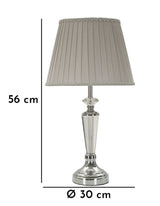 Glamour asztali lámpa fém vázzal és szürke textilernyővel 30x56 cm Mauro Ferretti