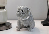 Ezüst gyöngyös bulldog dekoráció 17X11X14 cm Dekorációs figura Mauro Ferretti
